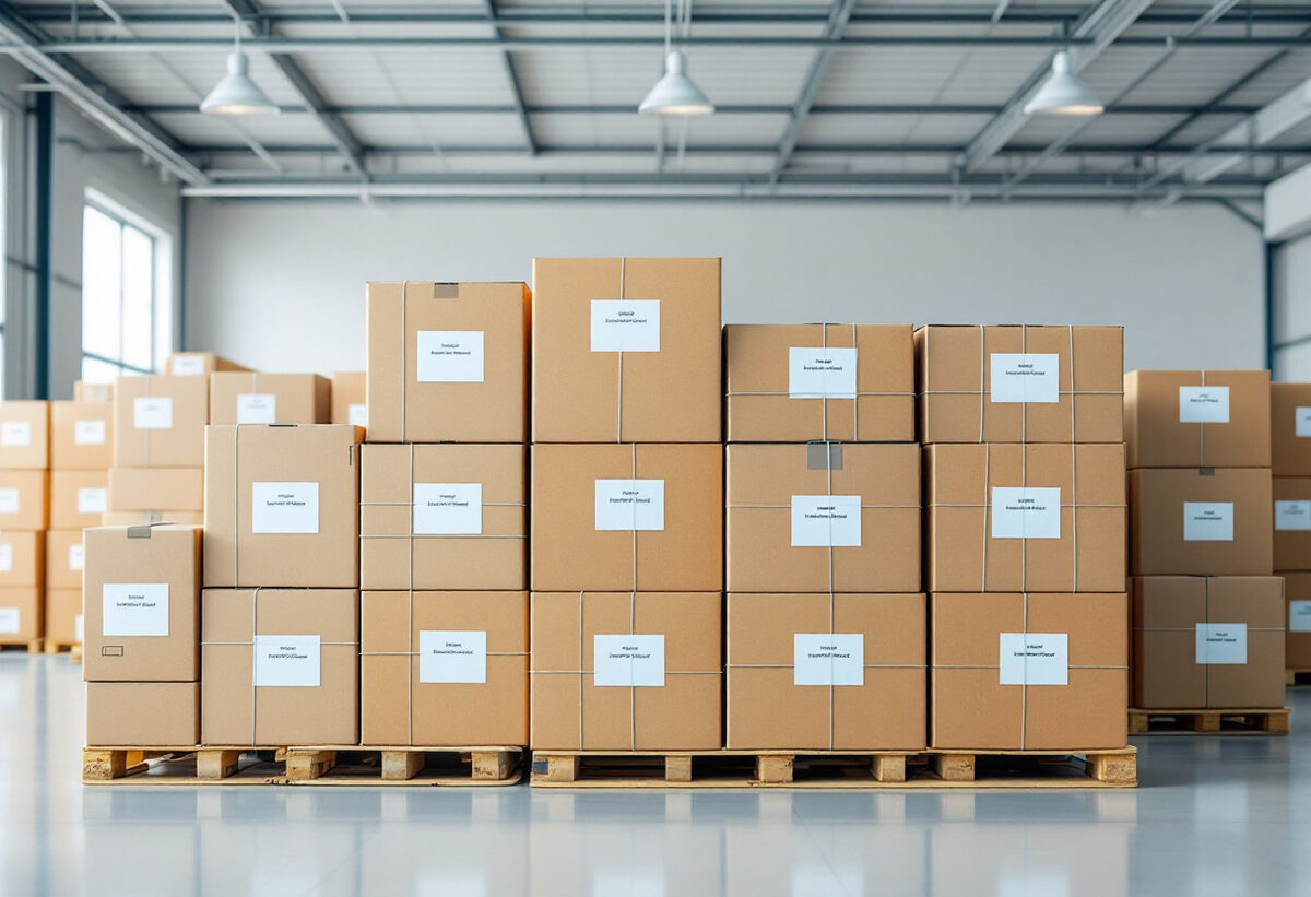 Export cartons packed for courier dispatch