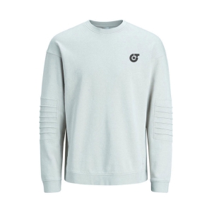 TE-3971 Men&rsquo;s Moto-Inspired Performance Sweatshirt &ndash; Ice Grey Tech-Fleece Pullover &ndas - TE-3971