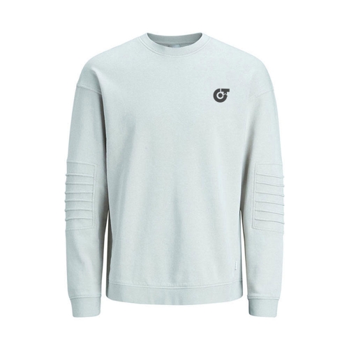 TE-3971 Men&rsquo;s Moto-Inspired Performance Sweatshirt &ndash; Ice Grey Tech-Fleece Pullover &ndas - Art No TE-3971 - True Trade Corporation