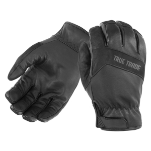 True Trade TE-4010 All-Black Leather Duty Gloves &ndash; Professional Patrol, Security, and Tactical - TE-4010