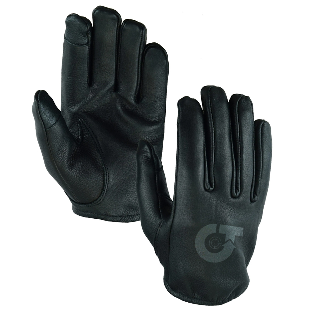 True Trade TE-4015 All-Black Leather Dress Gloves – High-Tactile Patrol & Uniform Gear