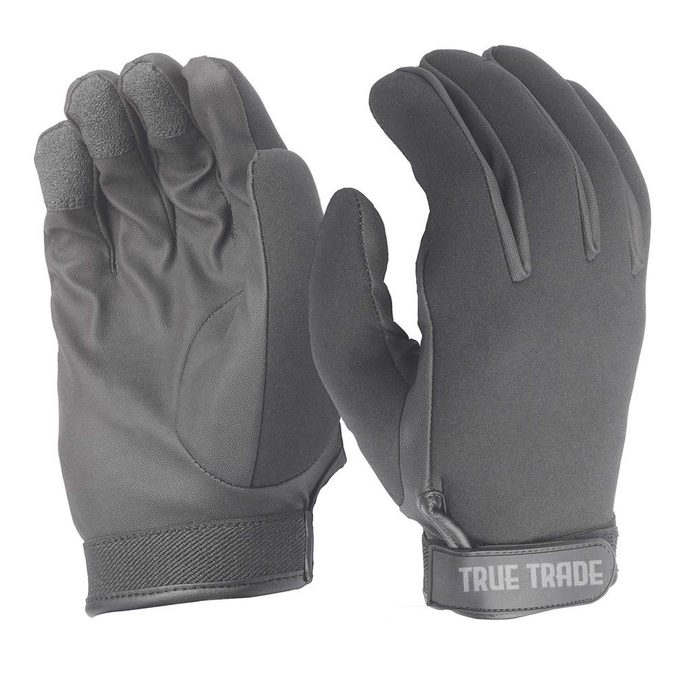 True Trade TE-4031 Tactical Duty Gloves – Black with Textured Fingertips
