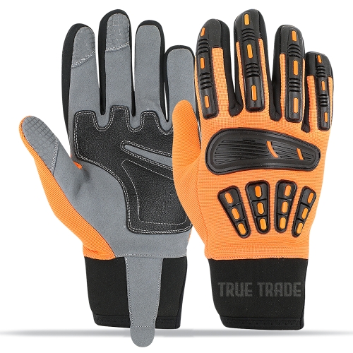 True Trade TE-3013 Hi-Vis Impact Safety Gloves &ndash; Heavy Duty TPR Protection & Reinforced Gr - Art No TE-3013 - True Trade Corporation