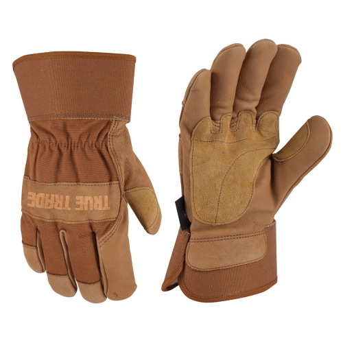 Split Leather Palm Work Gloves - Gauntlet Cuff Heavy Duty Utility - Art No TE-2009 - True Trade Corporation