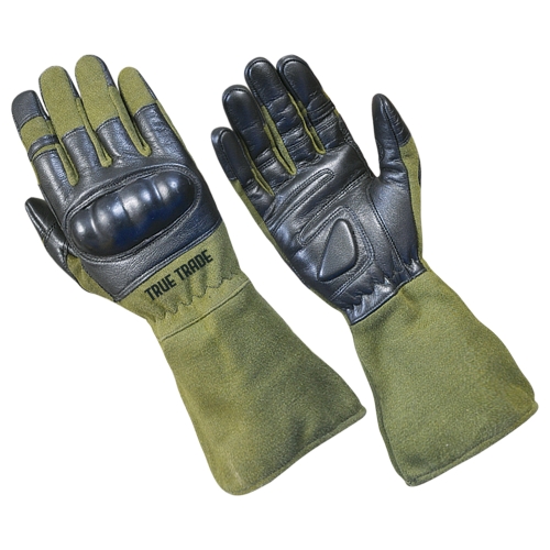 True Trade TE-2013 Hard Knuckle Tactical Gloves - Olive Green - Art No TE-2013 - True Trade Corporation